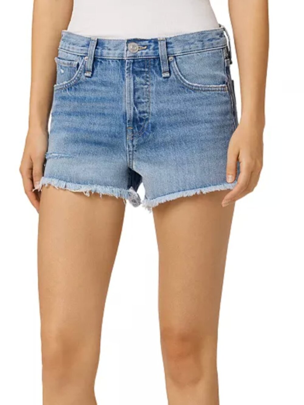 Hudson Lori High Rise Woven Denim Shorts in So Gone